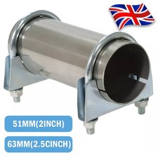 51 MM-63 MM Clamp On Exhaust Pipe Joiner Connector Sleeve Tube Repair 6" Length