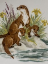 BEAUTIFUL "COUNTRY FRIENDS"  STAFFORDSHIRE  CHINA OTTER FAMILY No 5 PLATE