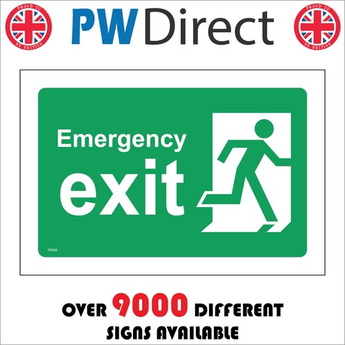 Sign emergency exit - emergency, right