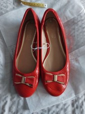 Dune Ladies Red Flat Shoes. 39