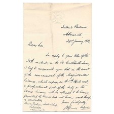 ALNWICK Letter Sent in 1909 by