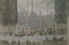 Postcard Coming From The Mill Painting By LS Lowry  Salford Art Gallery Ref QC