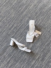 Zara White Leather Strapy