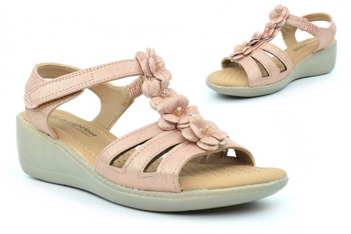 Womens rose gold sandals - gold,