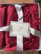 Pure Cashmere Red Woven Throw