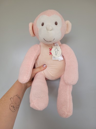 Plush peach pink - pink, white