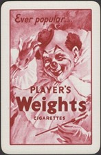 Playing Cards Single Card Old Vintage PLAYERS WEIGHTS CIGARETTES Smoking CLOWN A