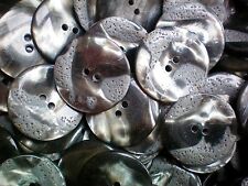 Buttons 34mm 54L Silver Grey Pearlescent & Matt Detail Large 2 Hole Coat (W247)