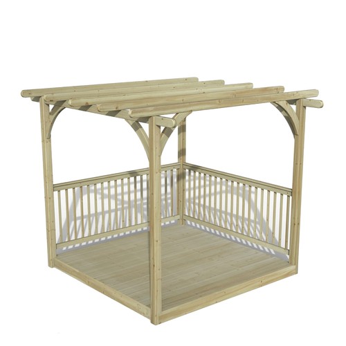 Wooden garden pergola - pergola, decking