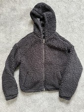 Black Teddy Bear Fleece Hooded Jacket