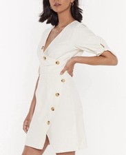Nasty Gal Dress Womens 2 Linen