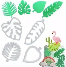 Fondant Leaf Cutters Leaves Embosser Baking Monstera Palm Tropical Sugarcraft 