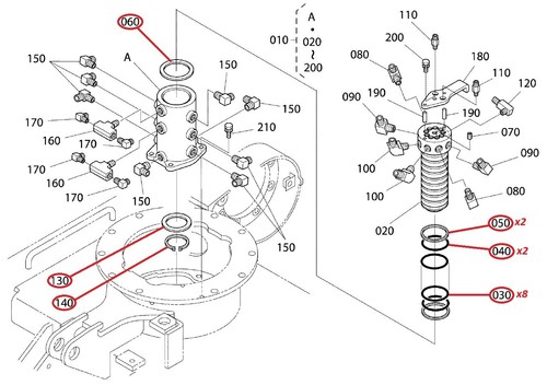 Rotary joint repair kit - repair, fits