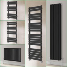 Black Flat Panel Bathroom Designer Radiator Towel Rail Central Heating Rads UK