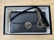 Real new black leather Gucci