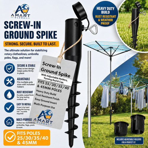 Rotary ground spike screw - spike, in