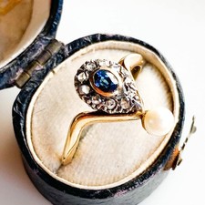 Belle Epoque Sapphire And Diamond Ring, Rare Unusual Ring 
