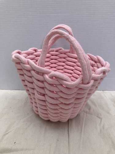 Shabby chic pink rope storage - pink,