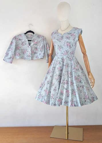 1950s pale blue vintage dress - pale,