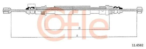 Handbrake cable left - left, rear