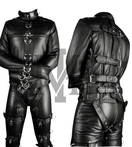 Leather straitjacket restraint - leather,