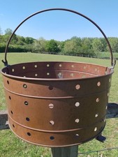 Huge Industrial Copper Colander Garden Planter Log Basket Fire Pit 17"