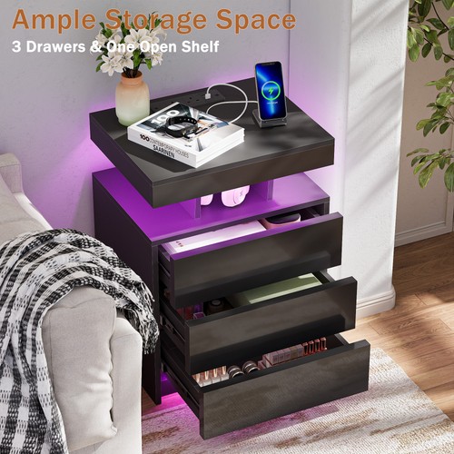 Drawers led bedside table - led,