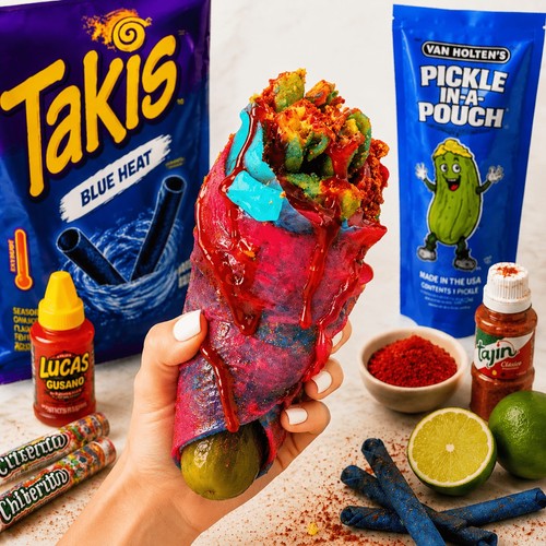 Takis blue heat chamoy - heat, candy