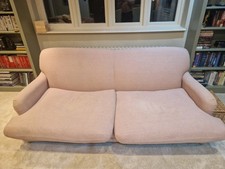 Vintage Velvet Loaf Slowcoach Chaise 3-Seat Sofa Blushed Pink