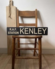 RAF Station KENLEY sign vintage style Battle of Britain Air Force wooden