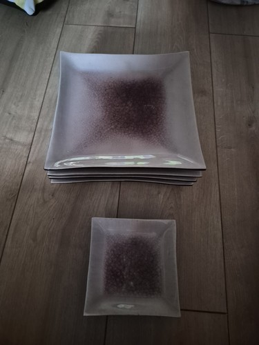Square dinner plates set - square,