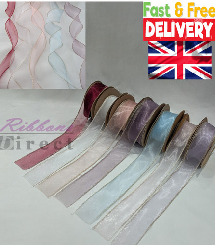 Gold edge organza ribbon - edge,