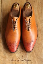 Joseph Cheaney Tan Brown Leather Oxford Brogue Shoes UK 8.5 F US 9.5 EU 42.5