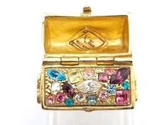 Disney Couture Ring Tinker Bell Treasure Chest Size N / O Gold Plated Jewels