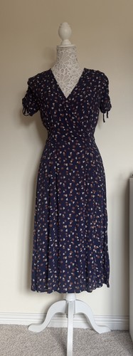 Blue midi dress tea - dress, brown