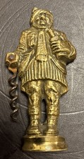 Vintage British Brass Figural Corkscrew “The Scotsman” Wine Bottle Opener
