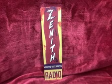 Zenith radio long distance metal tin sign Vertical Old Look!
