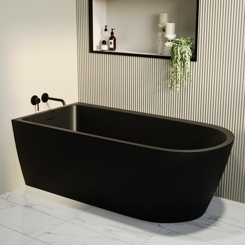 Matt black freestanding single - matt,