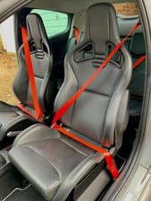 Renault Clio 3 MK3 197 200 Red Seat Belts Set Front Rear
