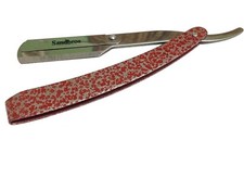 BARBER SALON STRAIGHT CUT THROAT SHAVING RAZOR RASOIRS RASOI NAVALHA Red Texture