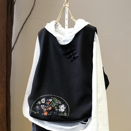 Girl lady knit embroidery - girl,