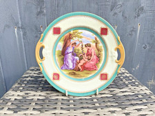 VINTAGE OLD VIENNA NEOCLASSICAL ANGELICA KAUFMANN GILDED CABINET CAKE PLATE