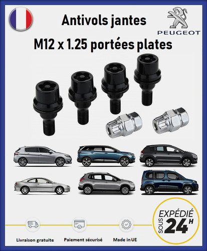 Black wheel lock - lock, peugeot
