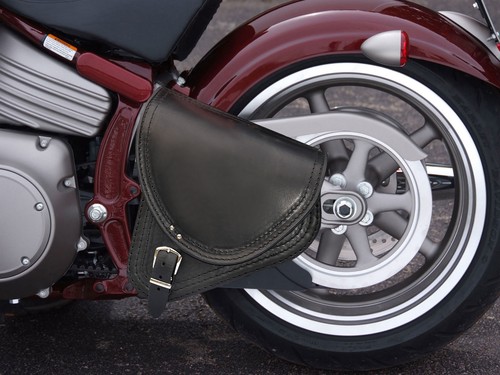 Black leather swingarm single - black,