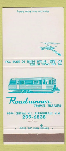 Matchbook cover roadrunner - -,