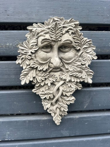 Hand cast green man garden - green,