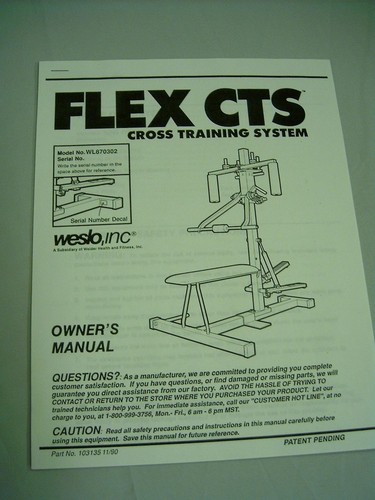 Weslo flex cts cross - weslo,
