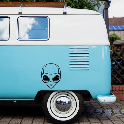 Alien head sticker car caravan - alien,