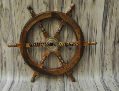 Nautical wooden ship wheel - 18"nautical,
