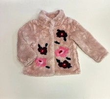 H&M Girls Pink Floral Faux Fur